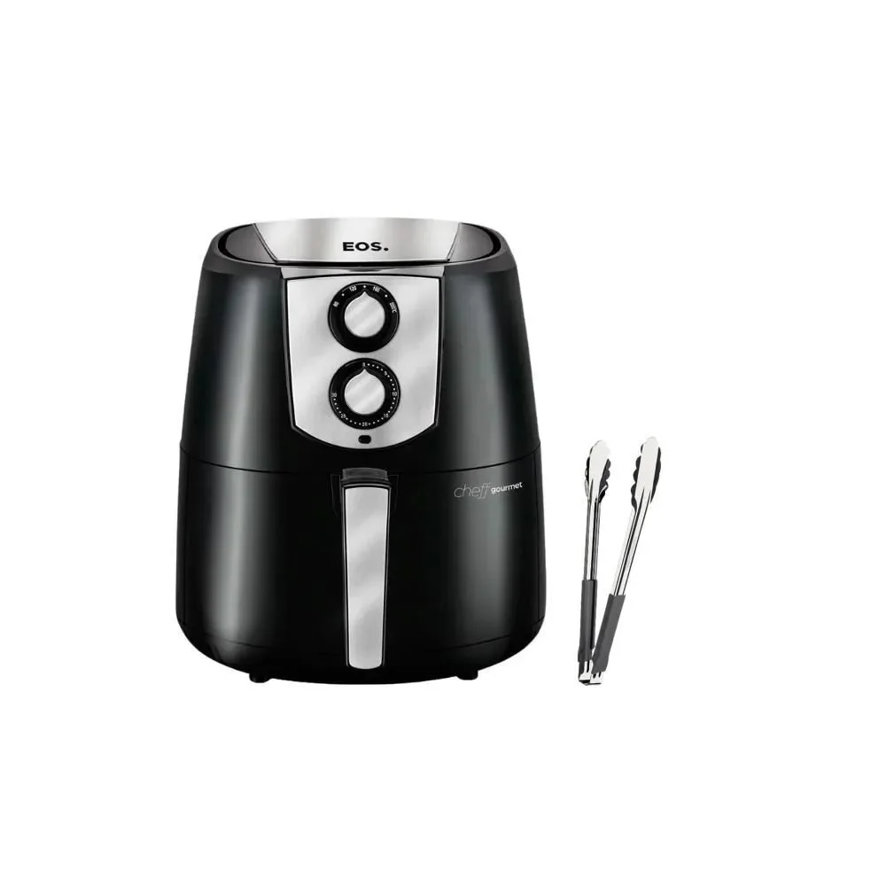 Kit Fritadeira sem Óleo Air Fryer EOS EAF42P 4,2L 1500W Preta 110V com Pegador Inox Tramontina