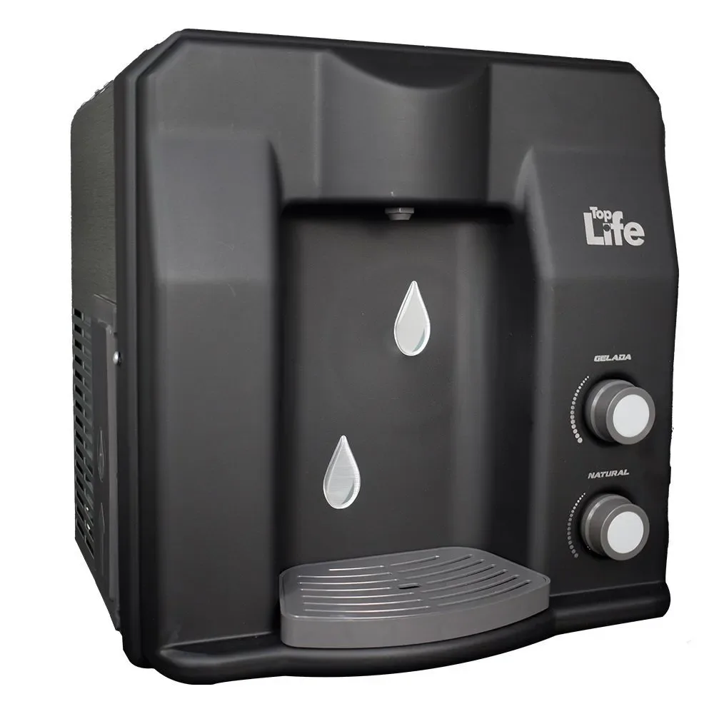 Purificador de Água de Bancada Top Life Flex HE Alcalina Gelada Preto com Compressor 110V