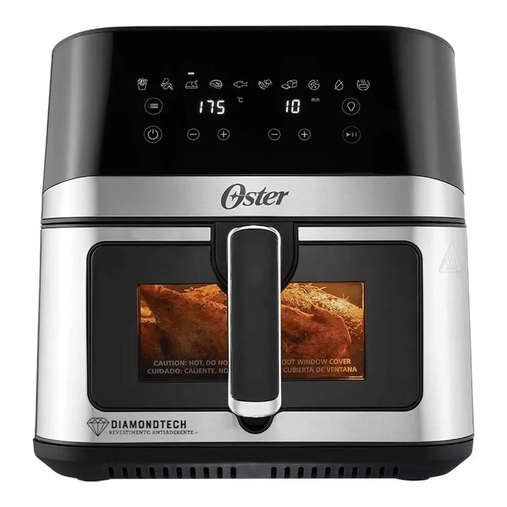 Fritadeira Air Fryer Oster CKSTAF75WDSSDF 7,5L Digital Inox Diamondtech com Visor Transparente