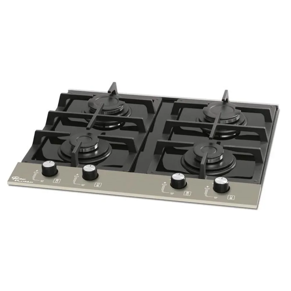 Fogão Cooktop a Gás Fischer Platinium 4 Queimadores 20874 4 Bocas Vidro Temperado Acendimento Automático Preto Bivolt