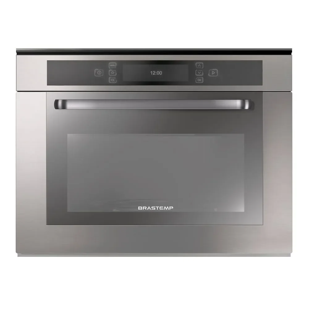 Micro-ondas de Embutir Brastemp BMO40AR 40L Inox com Grill de Quartzo Crisp e Vapor 220V