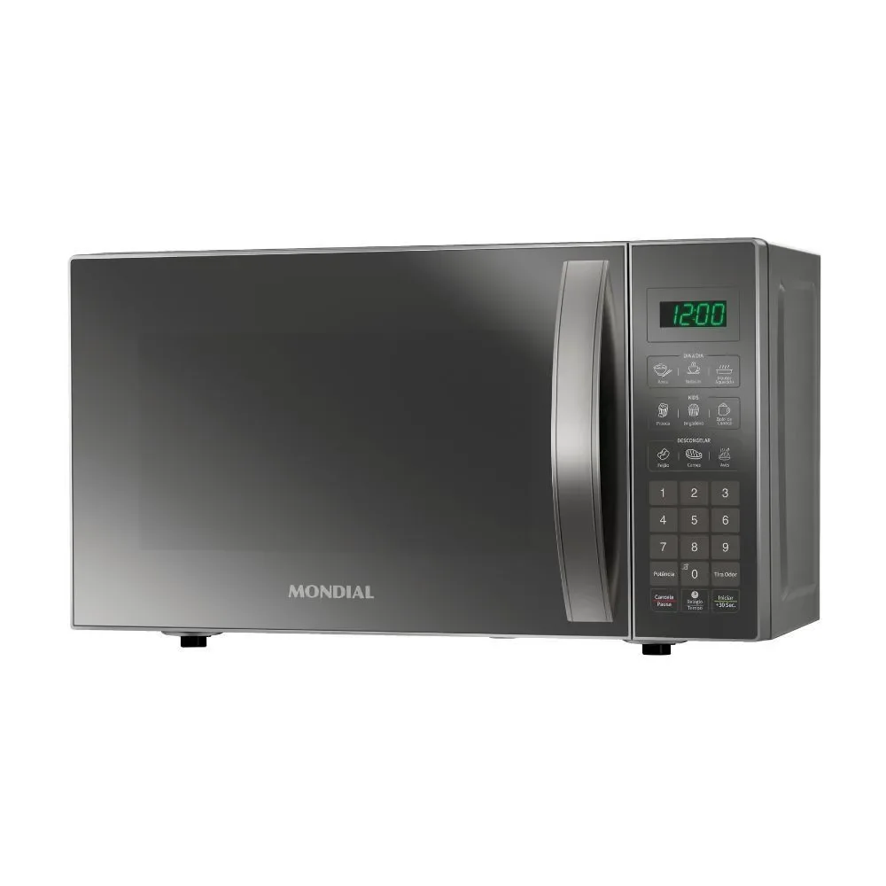 Micro-ondas de Embutir Mondial MO-01-21-E 21L 1200W com Menu Dia a Dia e Manter Aquecido Prata 220V