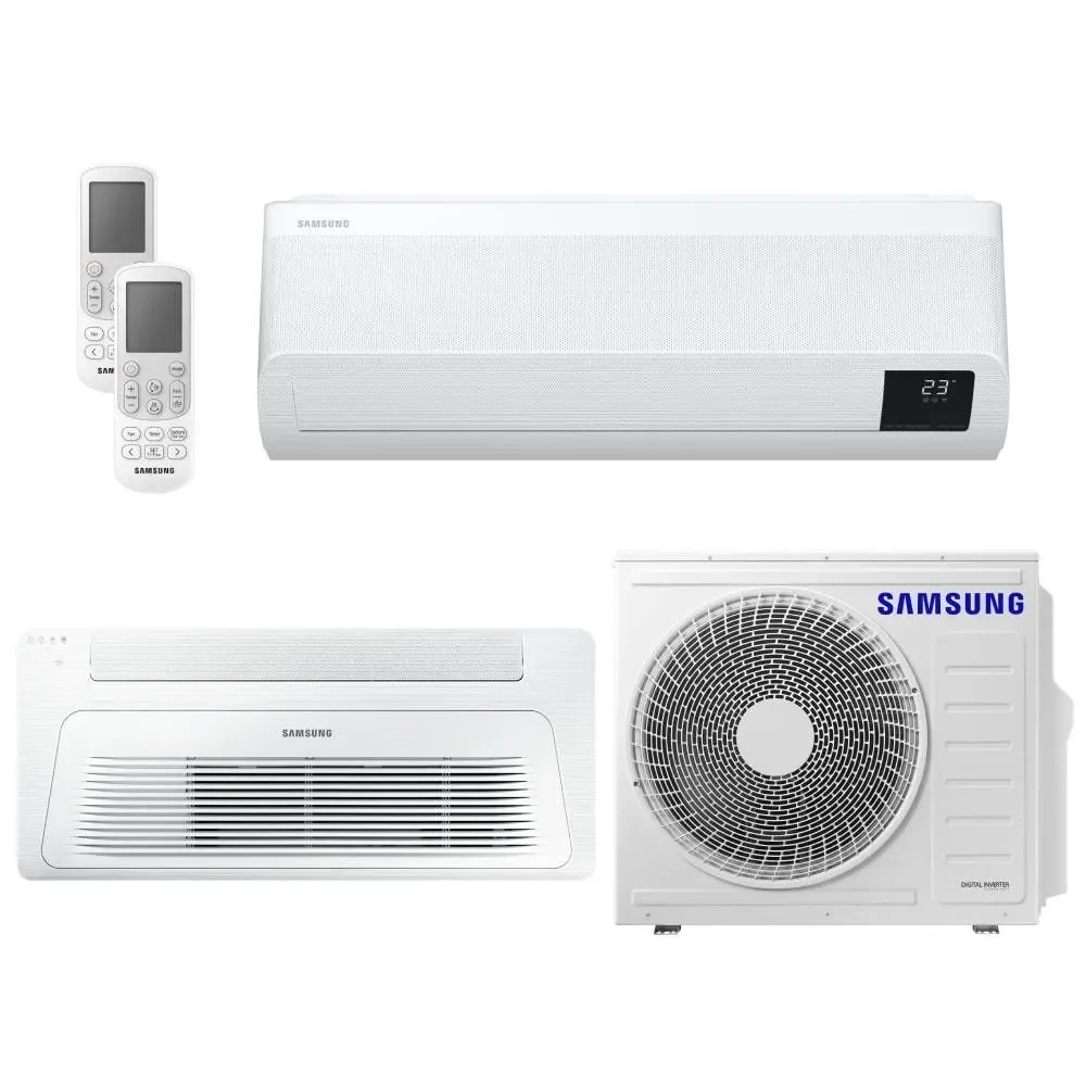 Ar Condicionado Bi Split Samsung Wind Free 18000 BTUs (HW 09K + K7 1V 18K) Quente e Frio Inverter 220V R410A (AJ050AXJ2KH/AZ)