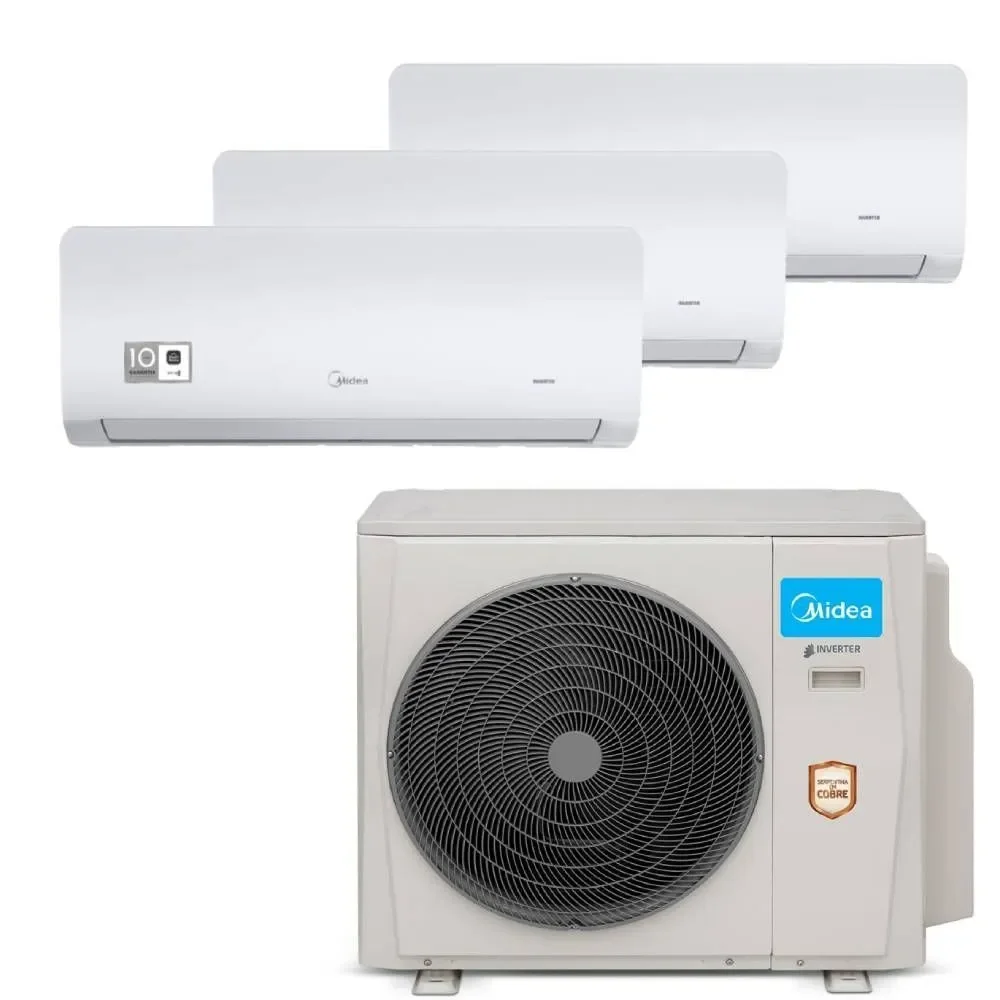 Ar Condicionado Tri Split Midea 27000 BTUs (HW 09K+09K+09K) Quente e Frio Inverter 220V R410A (38MBMTA27M5)