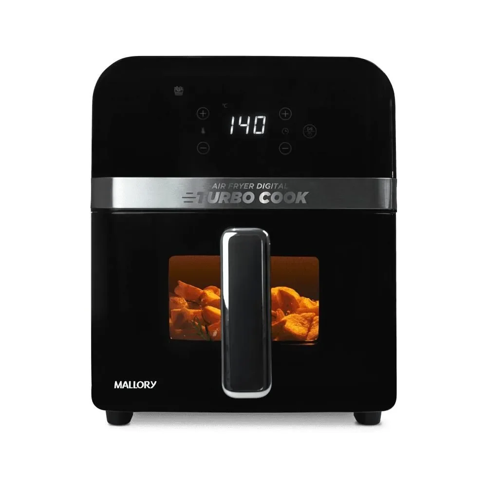 Fritadeira Elétrica Air Fryer Mallory Turbocook 6L Digital Preto com Timer e Temperatura Ajustável