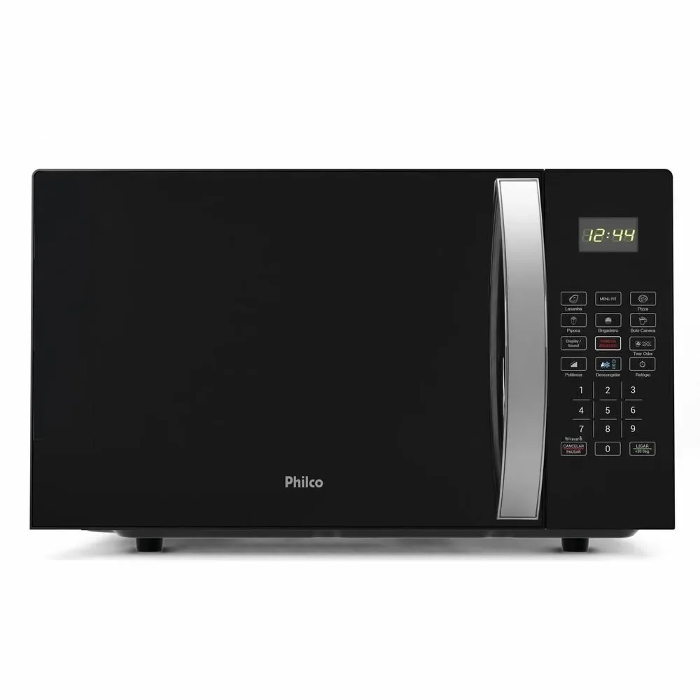 Micro-ondas de Bancada Philco PMO30P 28L 1100W com Limpa Fácil e Receitas Pré-programadas Preto 110V