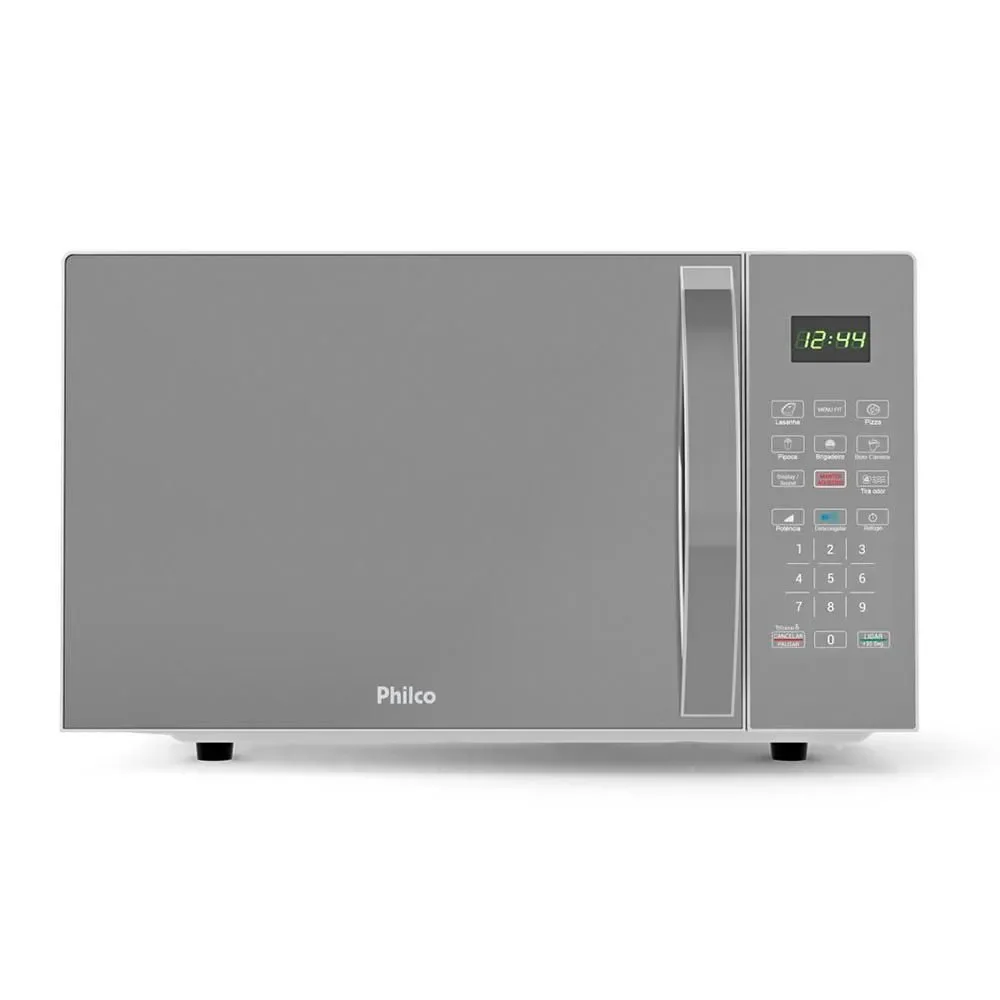 Micro-ondas de Bancada Philco Pmo38s 33L 1400W com Menu Fit Limpa Fácil e Receitas Prata 220V