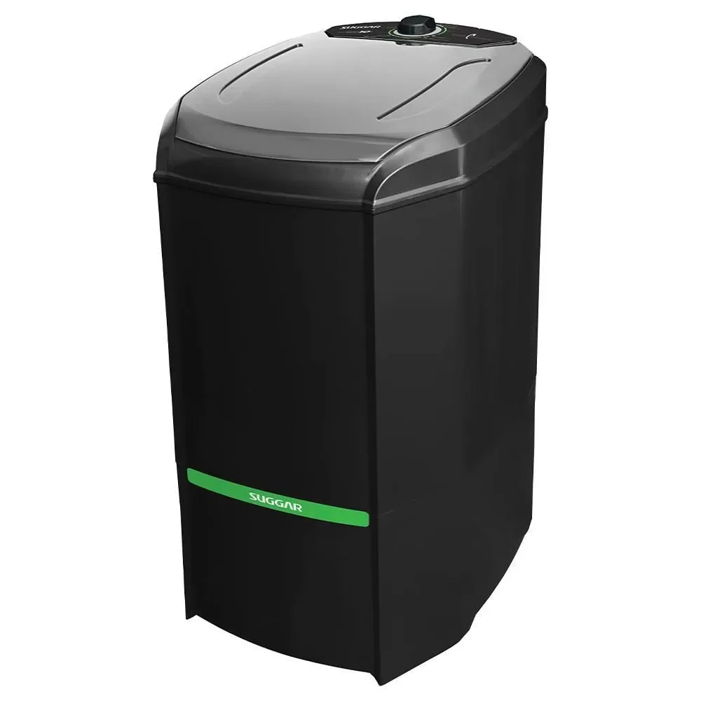 Lavadora de Roupas Suggar Lavamax Eco 10kg Semiautomática com Batedor e Timer Preta 110V