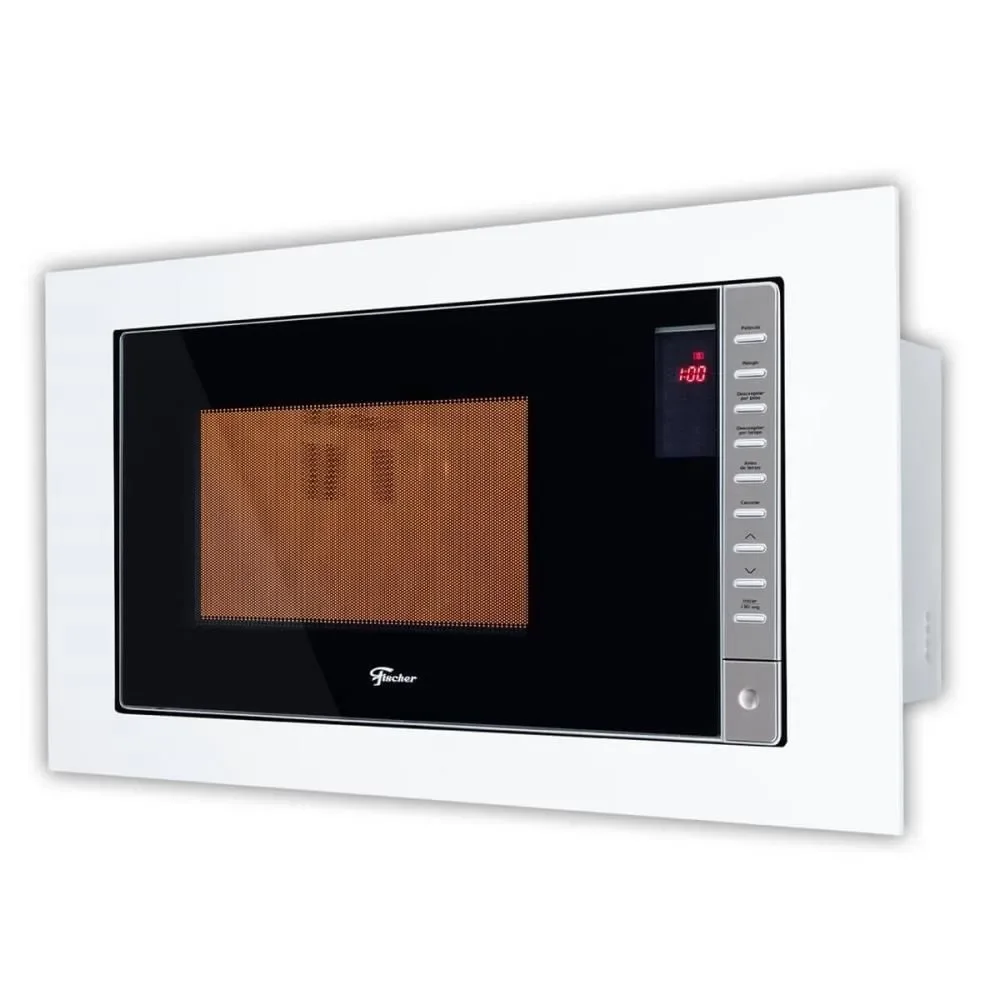 Micro-ondas de Embutir Fischer Fit Line Embutir 25L Moldura Branca com Função Descongelar Branco 110V