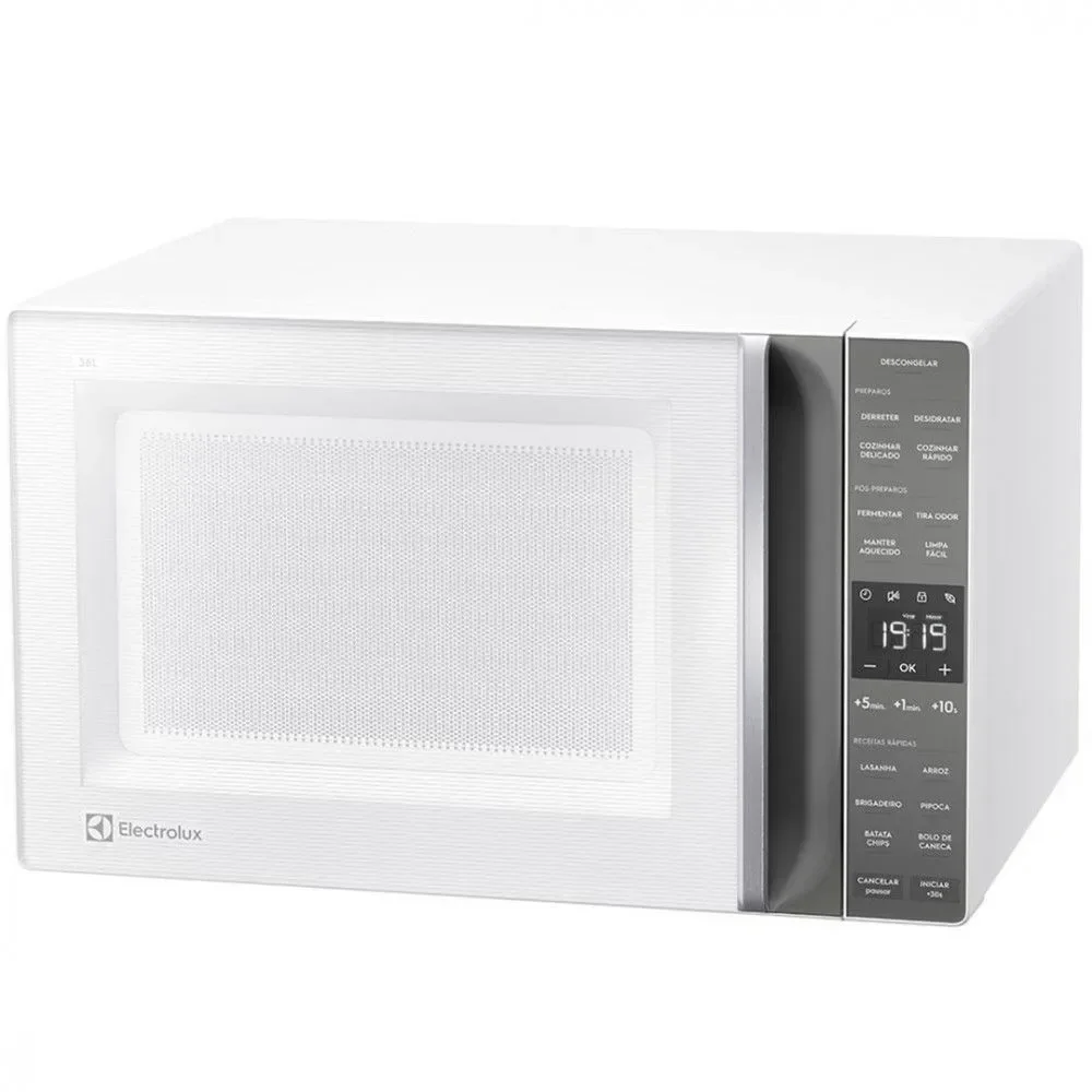 Micro-ondas de Bancada Electrolux Efficient 36L Branco com Descongelamento Assistido e Painel Inteligente 220V