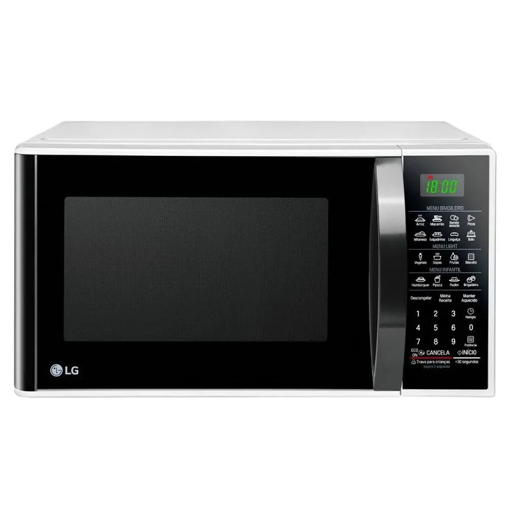 Micro-ondas de Bancada LG MS3091BC 30L Branco com Easyclean e Função Eco On 110V
