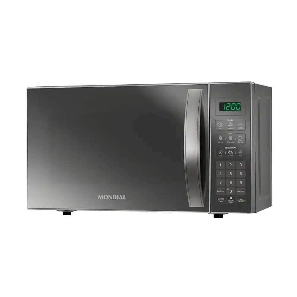 Forno Micro-ondas de Bancada Mondial MO-01-21-E 1200W Trava de Segurança Espelhado 220V