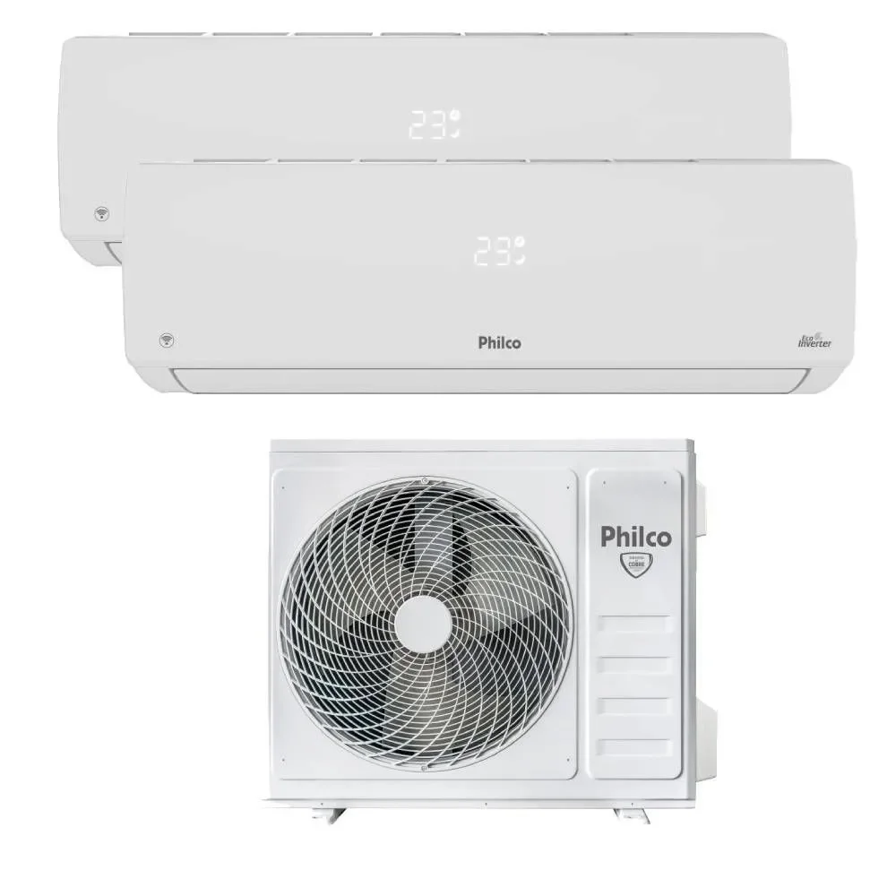 Ar Condicionado Bi Split Inverter Philco 18000 BTUs (2X9000) Quente e Frio 220V PAC18QV