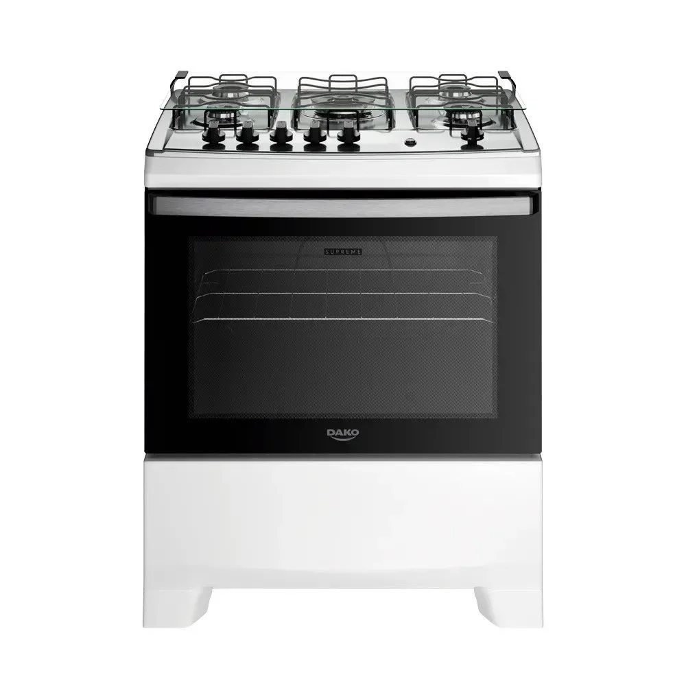 Fogão de Piso 5 Bocas Gás GLP Atlas Supreme TC 5Q Bco 25 Mesa Inox Acendimento Automático Branco Bivolt