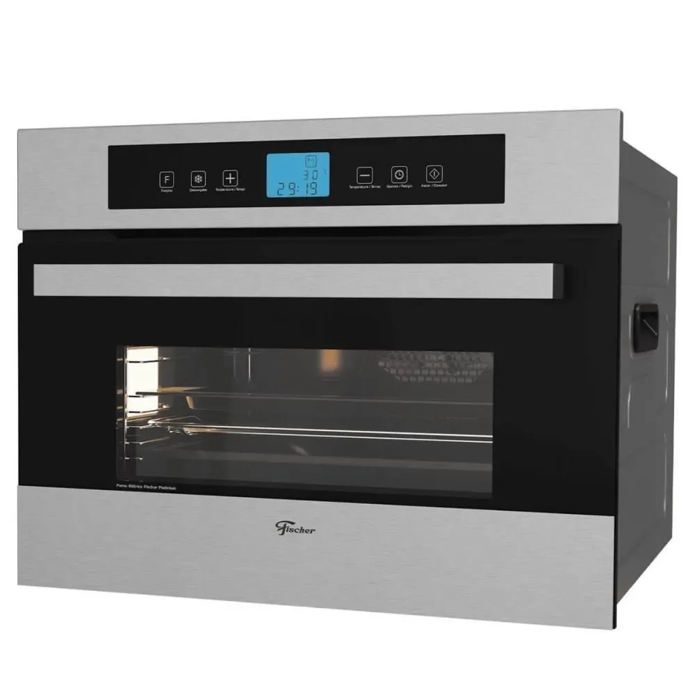 Forno Elétrico de Embutir Fischer Platinium 43L com Air Fryer Painel Digital Inox 110V