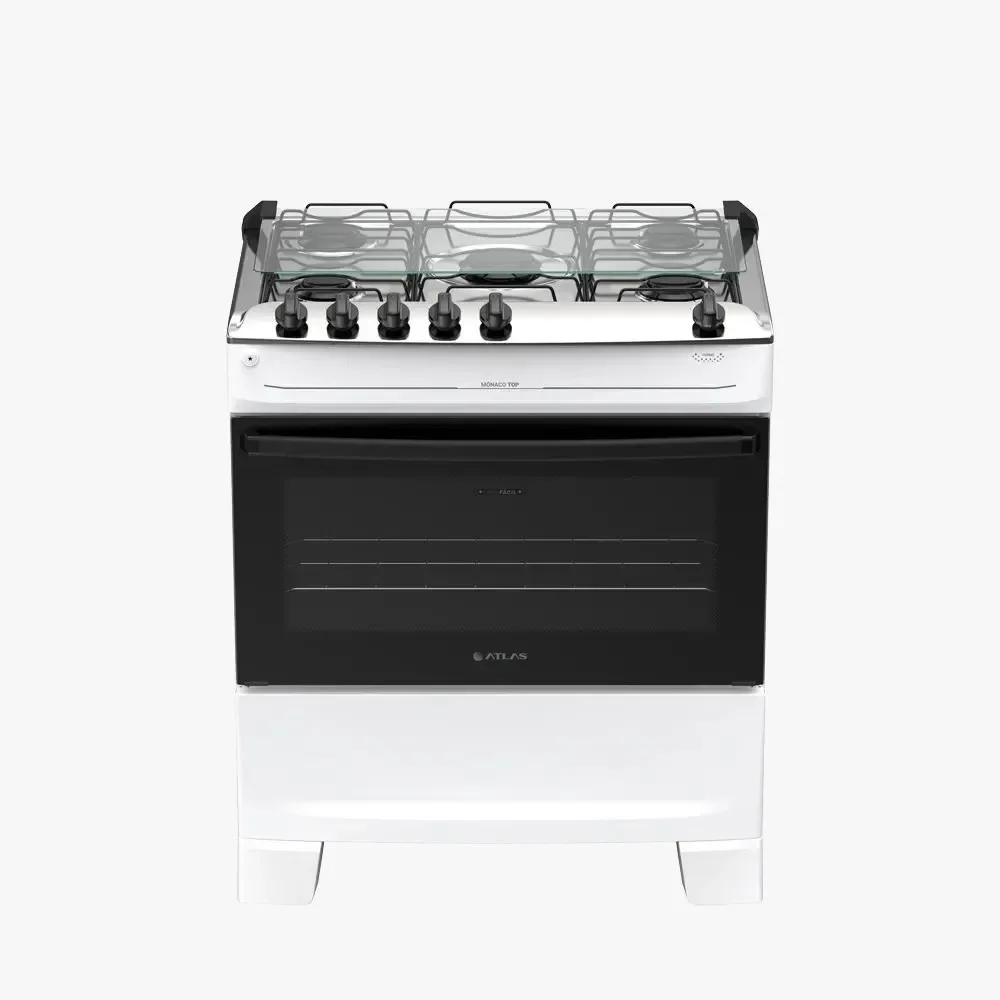 Fogão de Piso 5 Bocas Atlas Mônaco Top Acendimento Automático Branco Bivolt