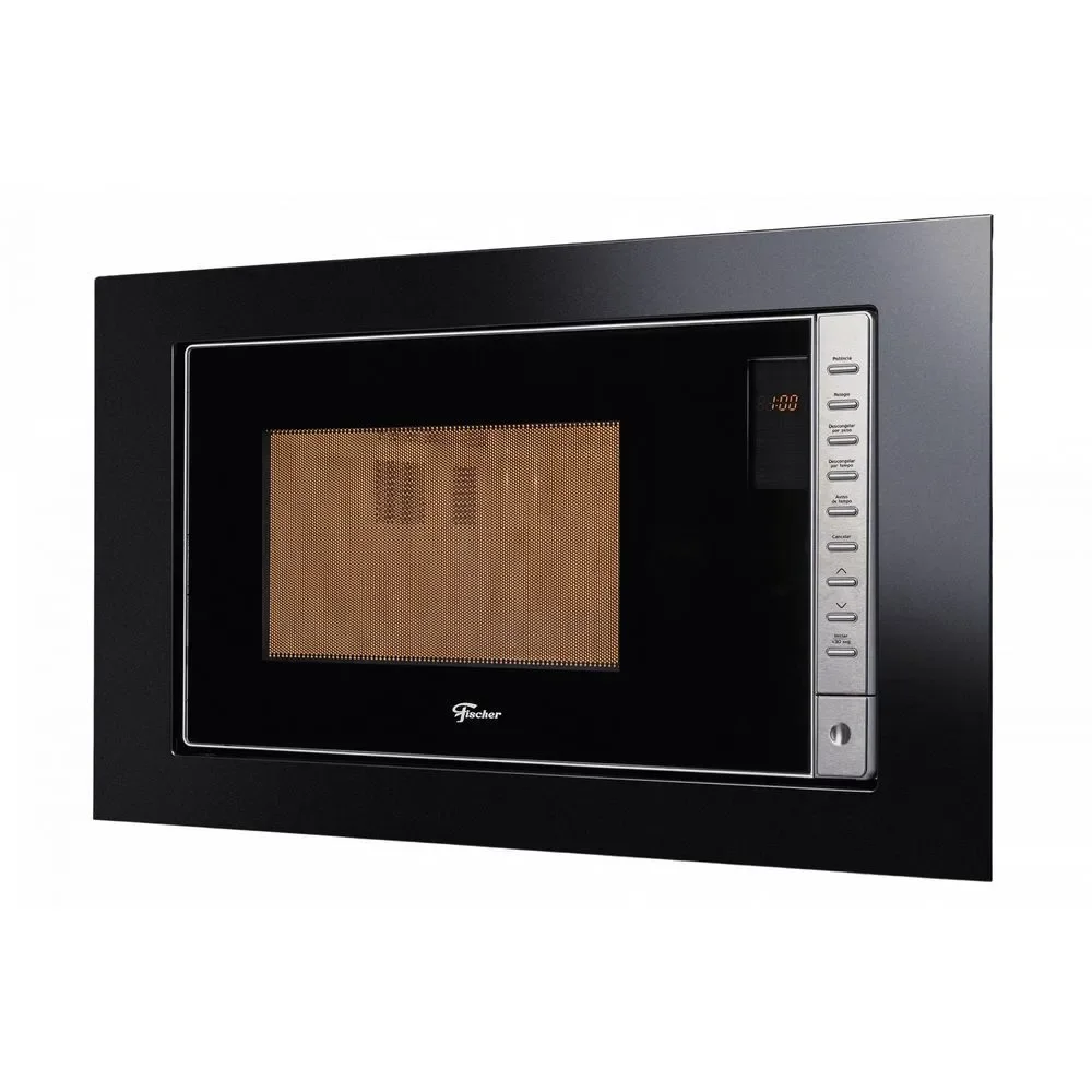 Micro-ondas de Embutir Fischer Fit Line 25L com Moldura Função Descongelar e Trava Preto 110V