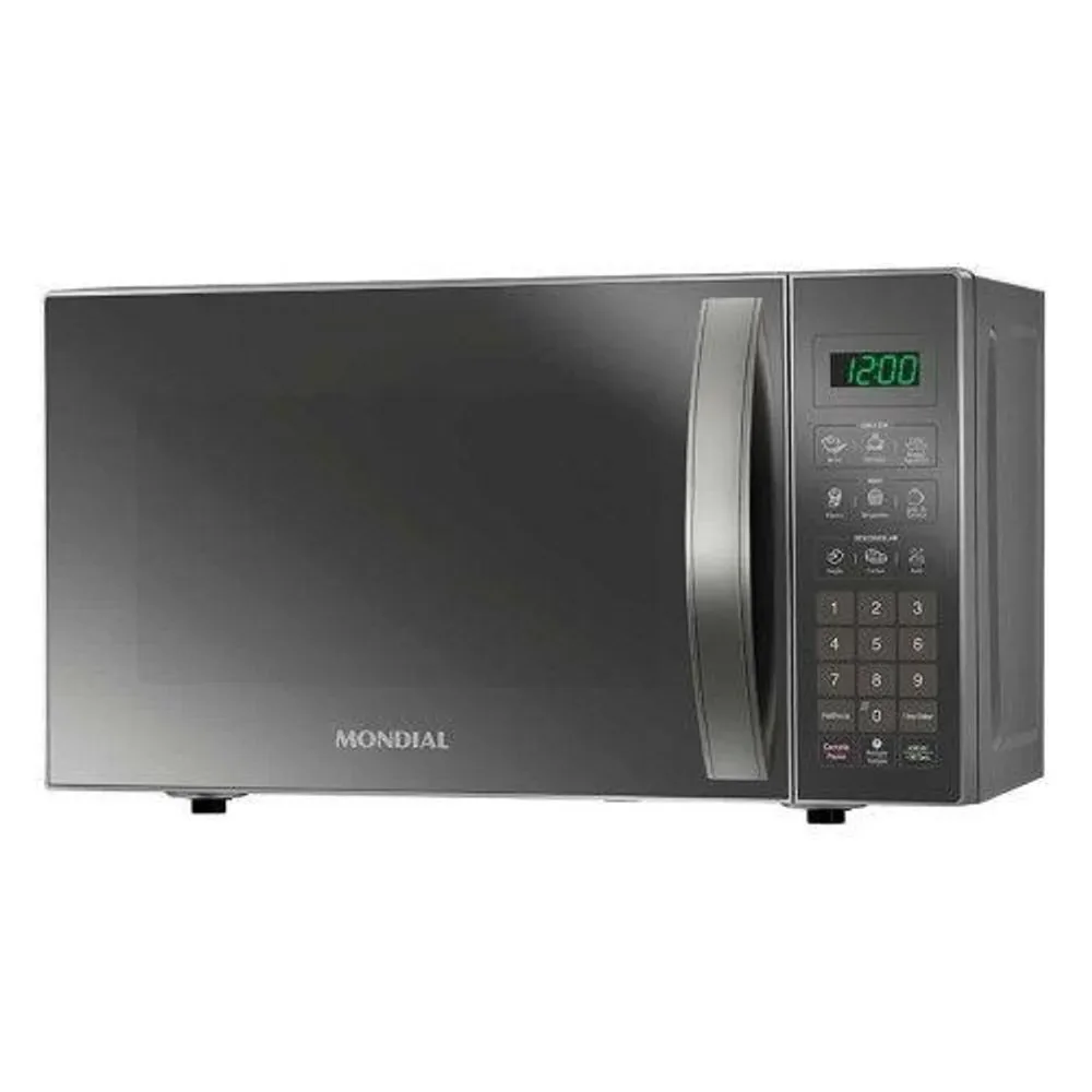 Micro-ondas de Bancada Mondial MO-01-21-E 21L 1200W Menu Dia a Dia e Kids Cinza Espelhado 220V