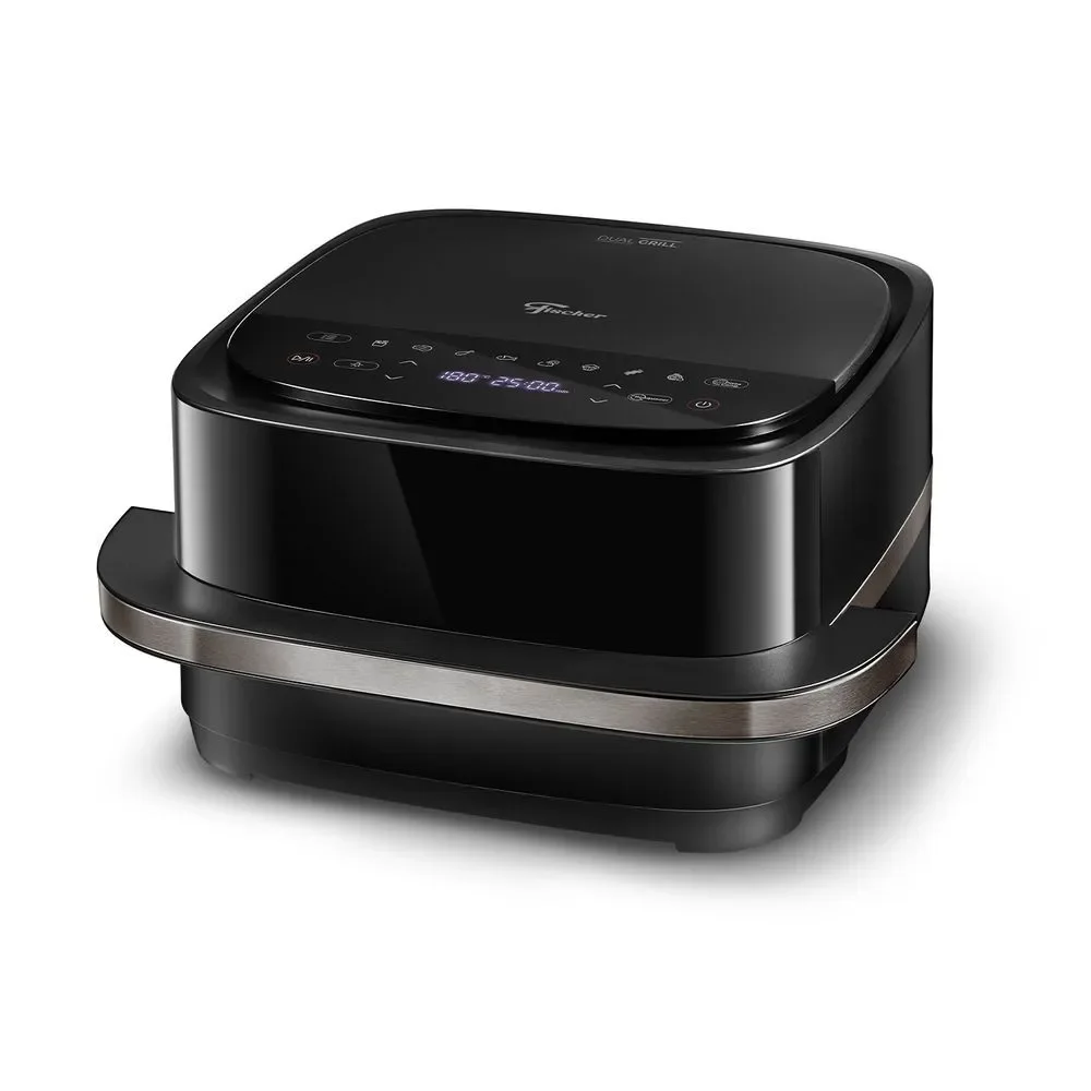 Fritadeira Elétrica Air Fryer Fischer Dual Grill 4L Digital com Timer e 8 Funções Antiaderente 220V