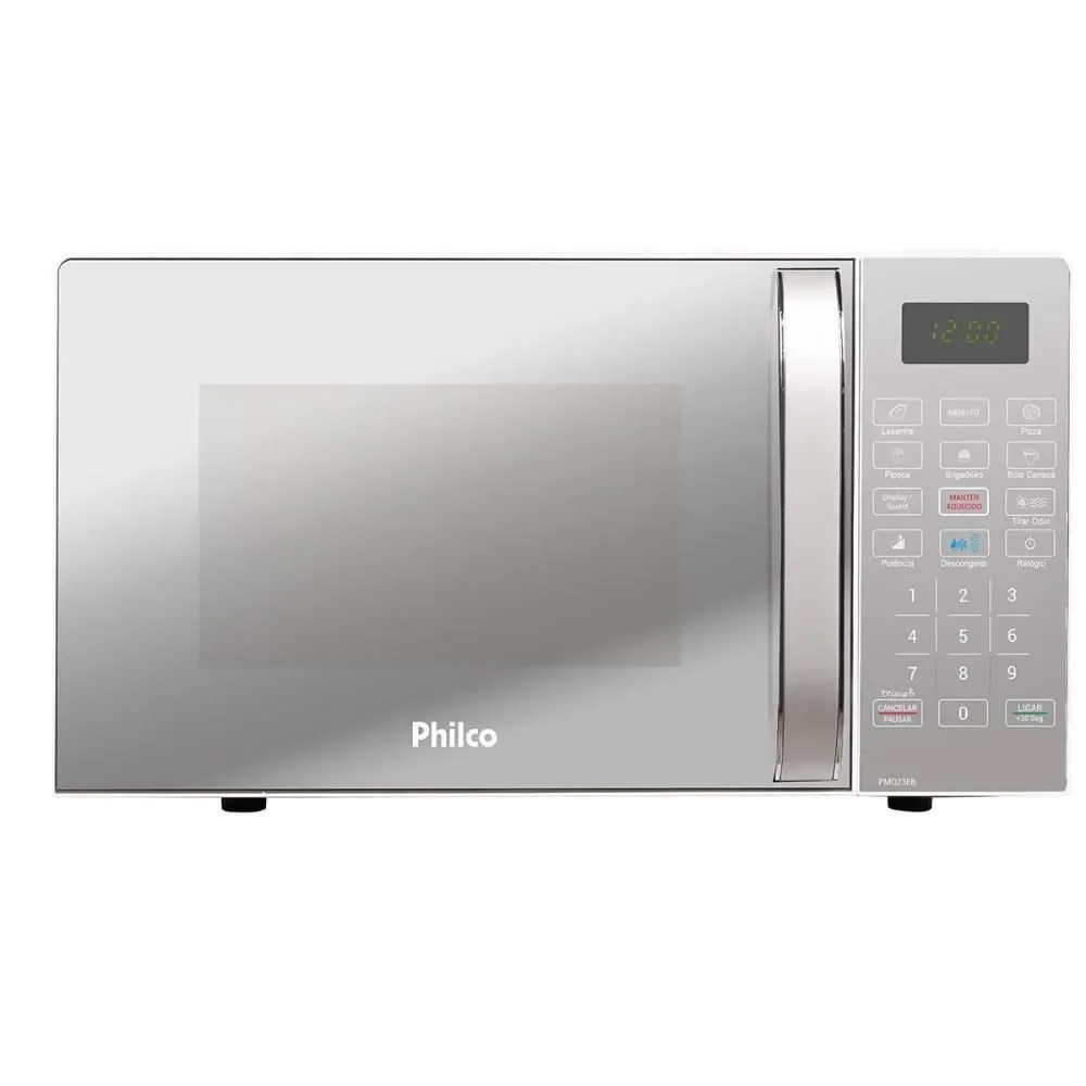 Micro-ondas Bancada Philco PMO23E 20L 1100W com Painel Digital e Função Descongelar Espelhado 110V