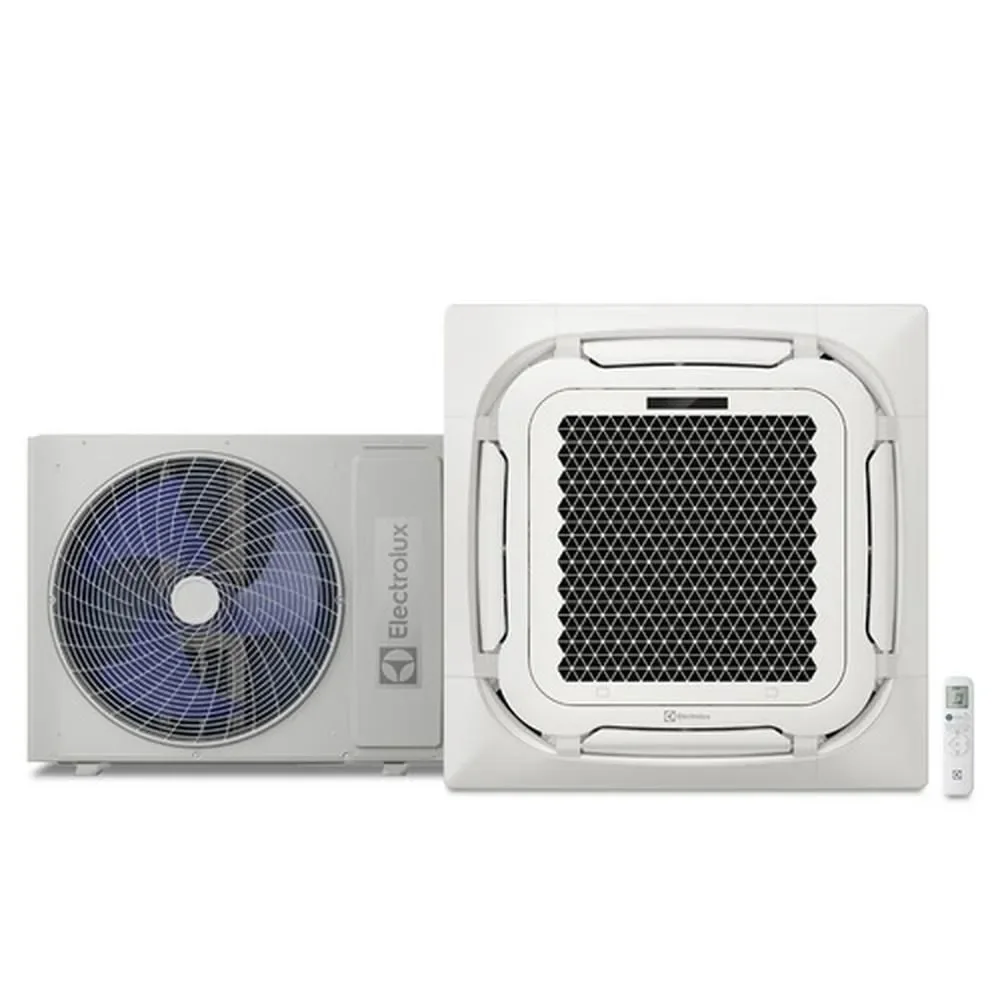 Ar Condicionado Split Cassete 8 Via Electrolux Inverter 36000 BTUS Frio 220V Efficient Branco KI36F KE36F KIP3648