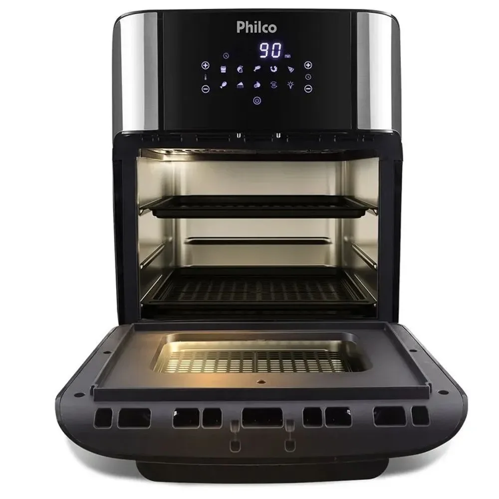 Fritadeira sem Óleo Air Fryer Oven Philco PFR2200 12L 1800W 4 em 1 com Painel Touch Preto 110V