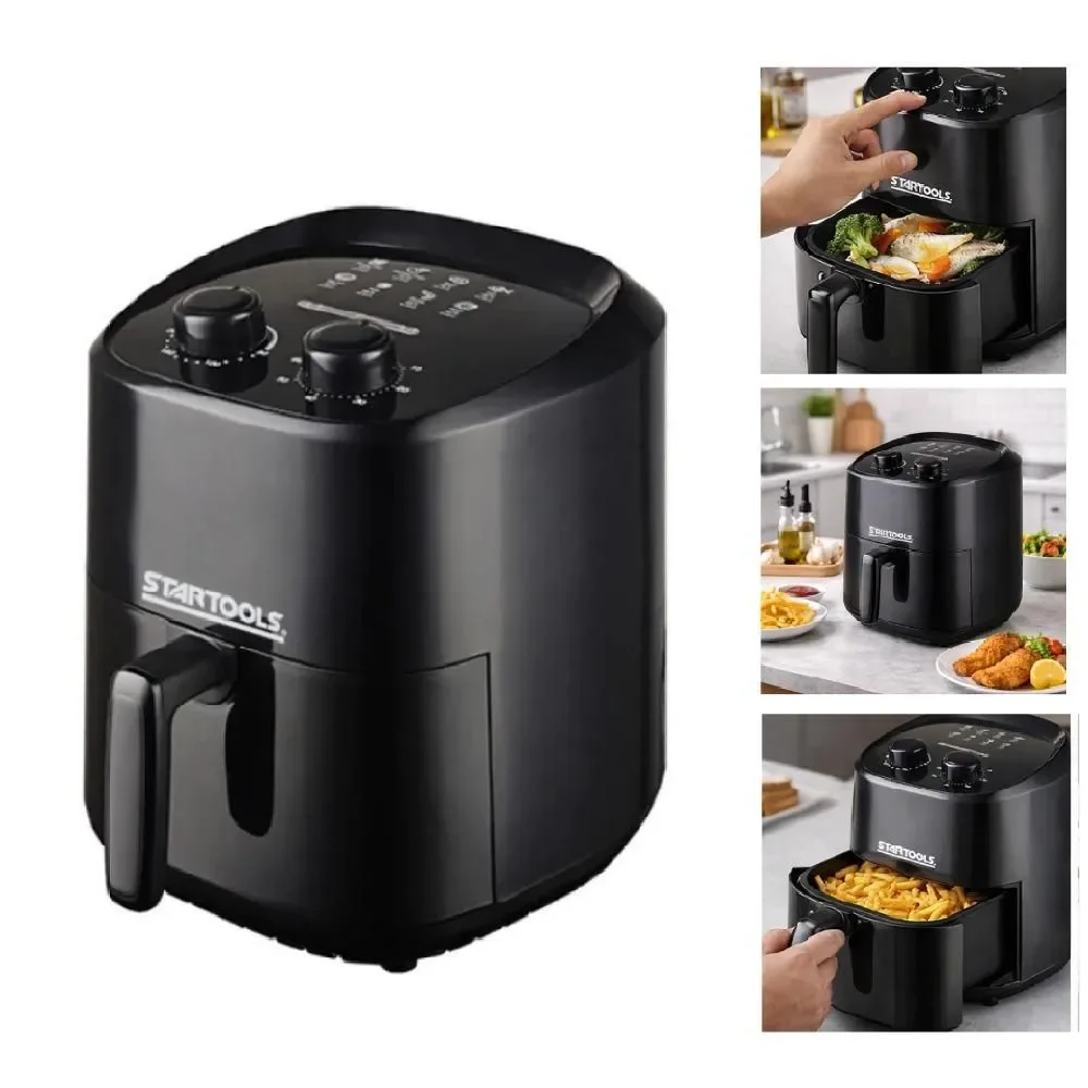 Fritadeira Air Fryer sem Óleo Yeet 3,4L 1200W Timer Desligamento Automático Antiaderente Preto 110V