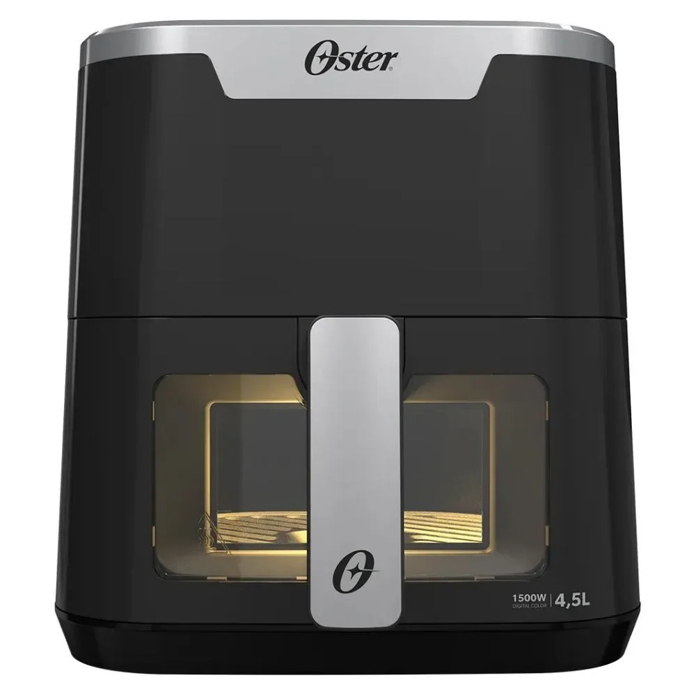 Fritadeira Elétrica sem Óleo Oster Digital Touch OFRT920 4,5L 1500W Visor Transparente Preto 220V