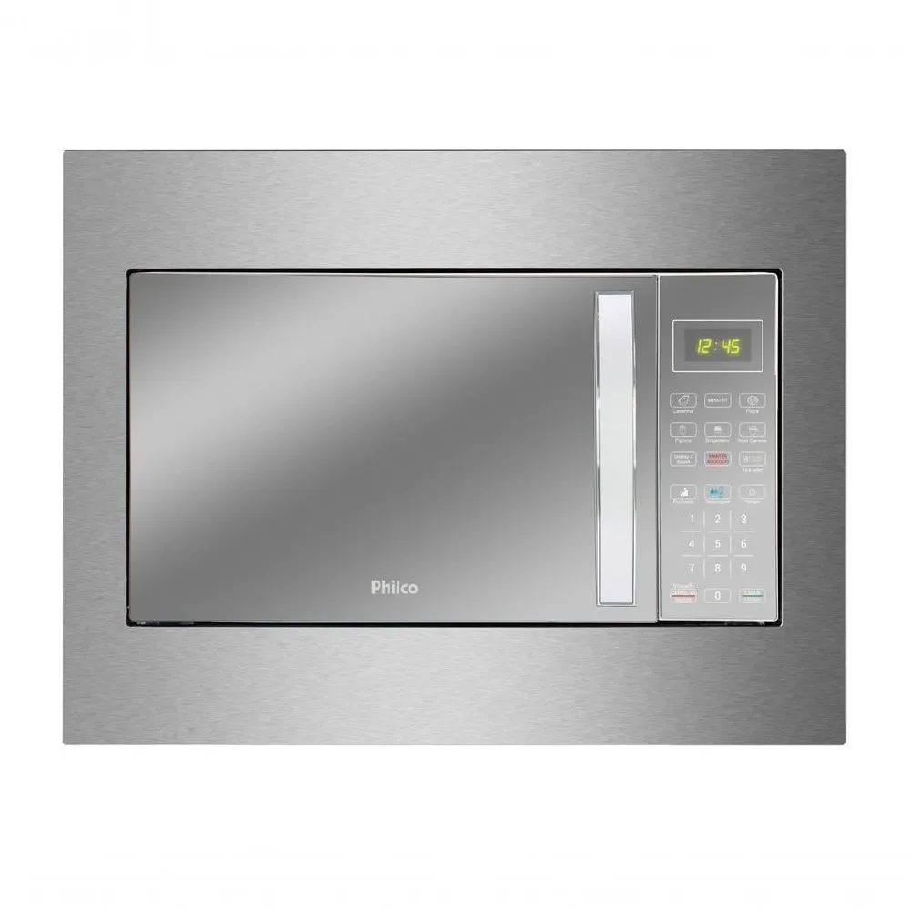 Micro-ondas de Embutir Philco PMB30E 28L 1400W Limpa Fácil Tira Odor Prata Painel Digital 220V