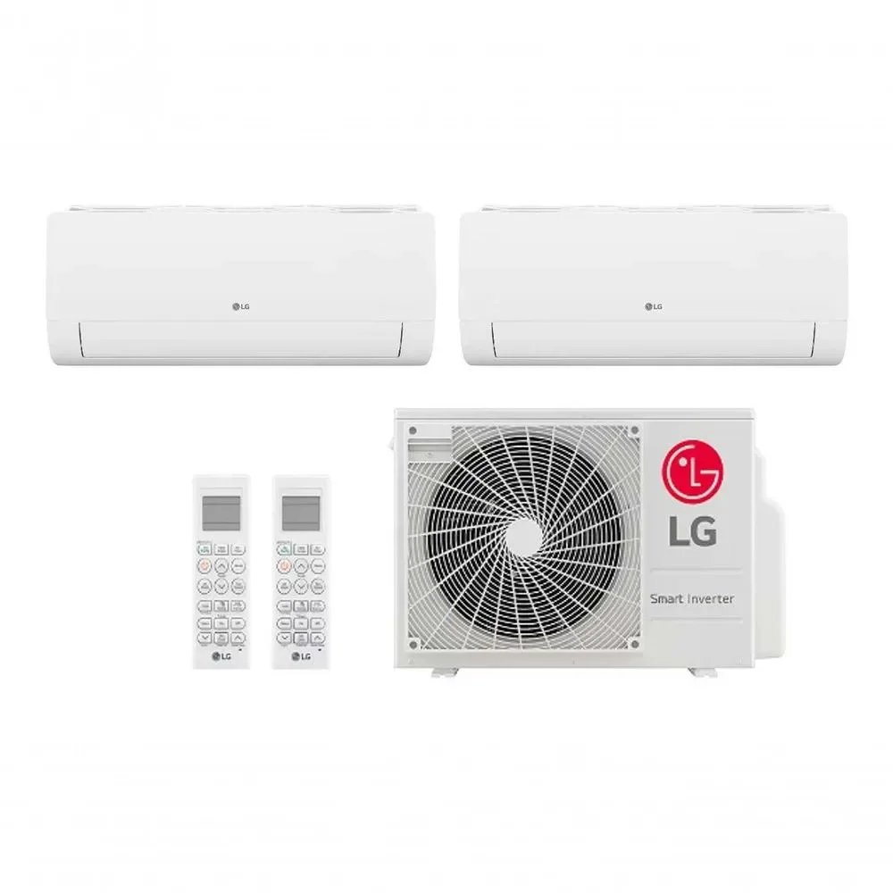 Ar Condicionado Multi Split Inverter LG 2 Ambientes 2x Evap Hiwall 9000 BTUS Quente e Frio Wifi 220V AMNW09GSAA1