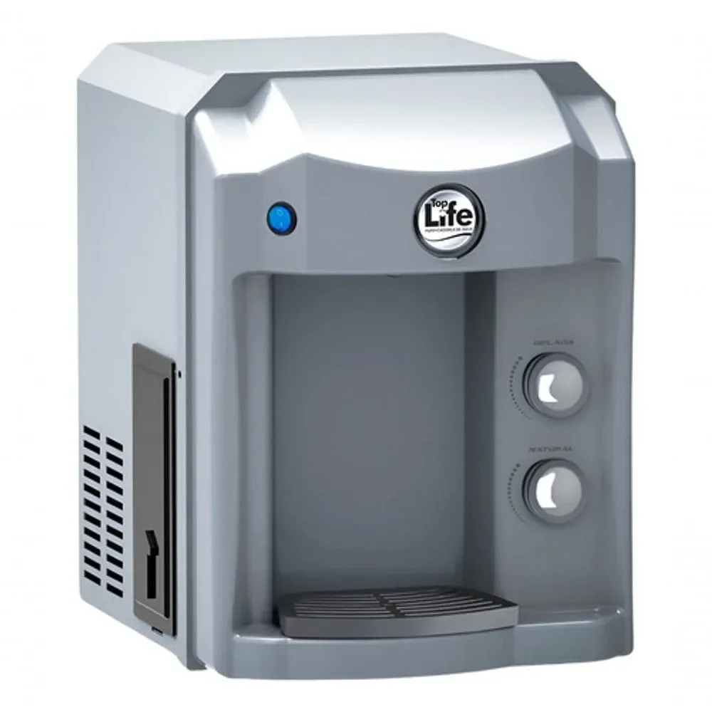 Purificador de Água Alcalina Ionizada com Ozônio e Magnésio de Bancada Top Life mg+ Gelada Cinza 110V