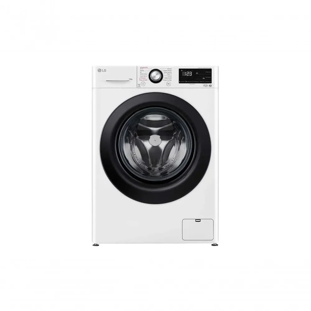 Lavadora Automática LG FV3012WC5 12kg Front Load Inteligência Artificial AIDD Vapor Branco 110V