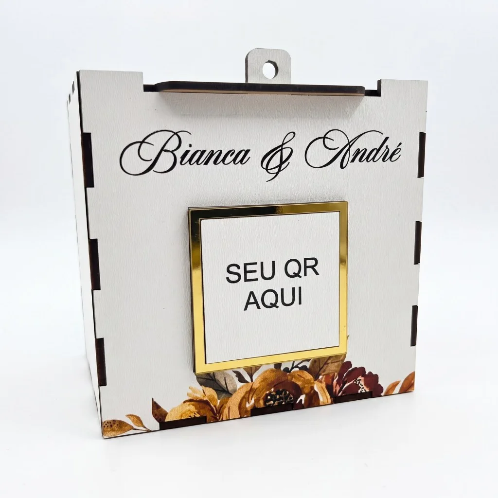 CAIXA PARA CASAMENTO OPERAÇÃO LUA DE MEL E GRAVATA COM QRCODE