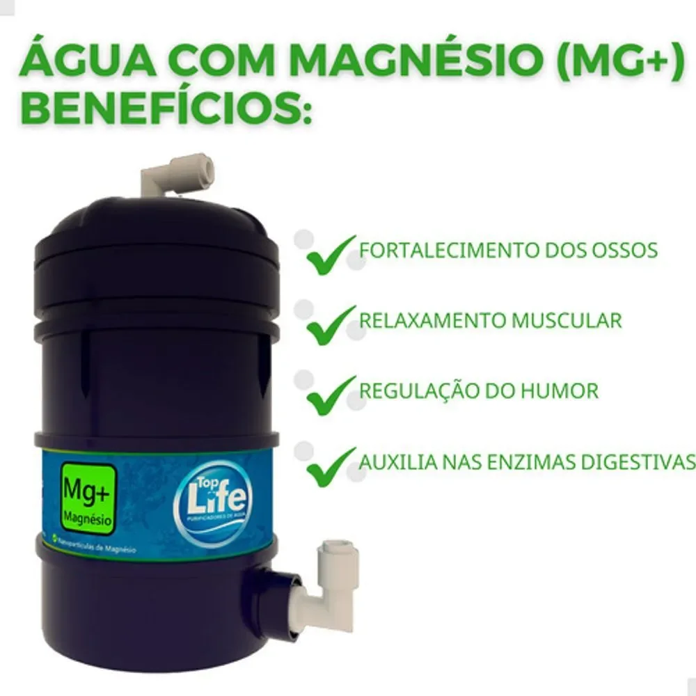 Purificador de Agua Sobre Pia Top Life New Oxi mg+ Health Energy Alcalino Branco Top Life 220V