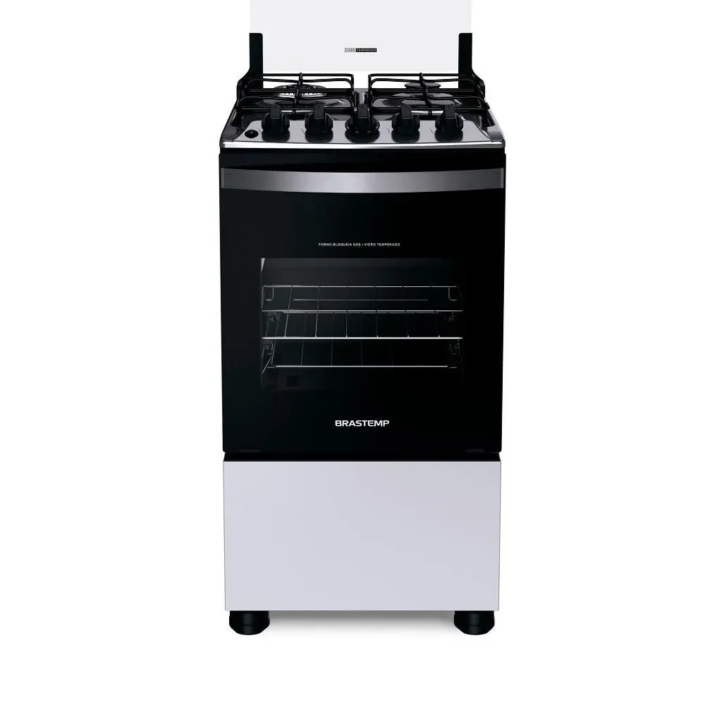 Fogão Brastemp 4 Bocas Com Dupla Chama e Grades Individuais Branco BFO4EBB Bivolt