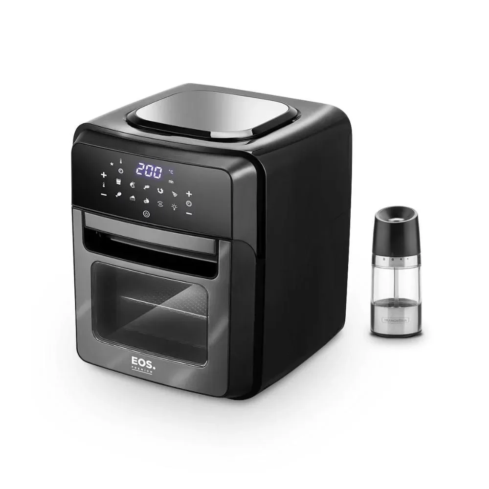 Kit Fritadeira sem Óleo Air Fryer Oven Digital Eos EAF12T 12L 1800W com Moedor Titanium 220V