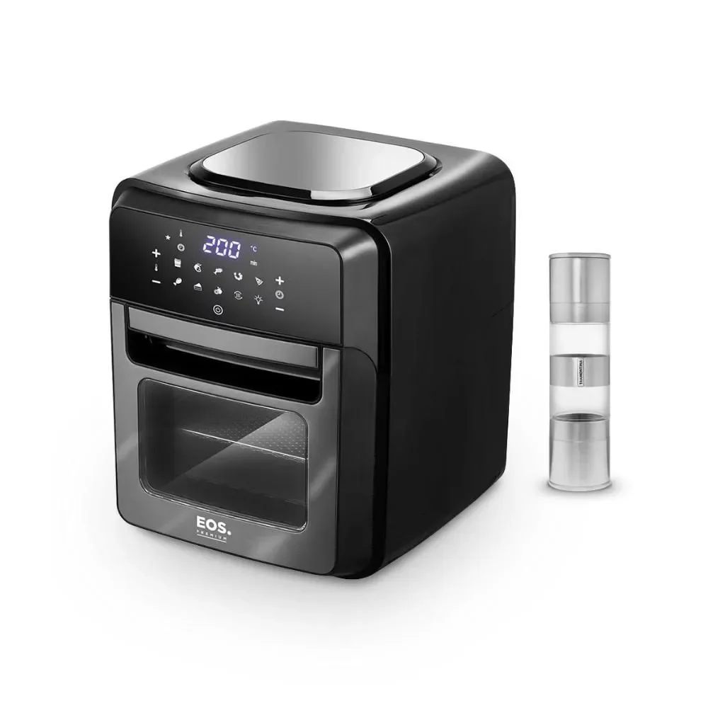Kit Air Fryer Oven Digital Eos EAF12T 12L Fritadeira sem Óleo Titanium com Moedor Duplo Tramontina 220V