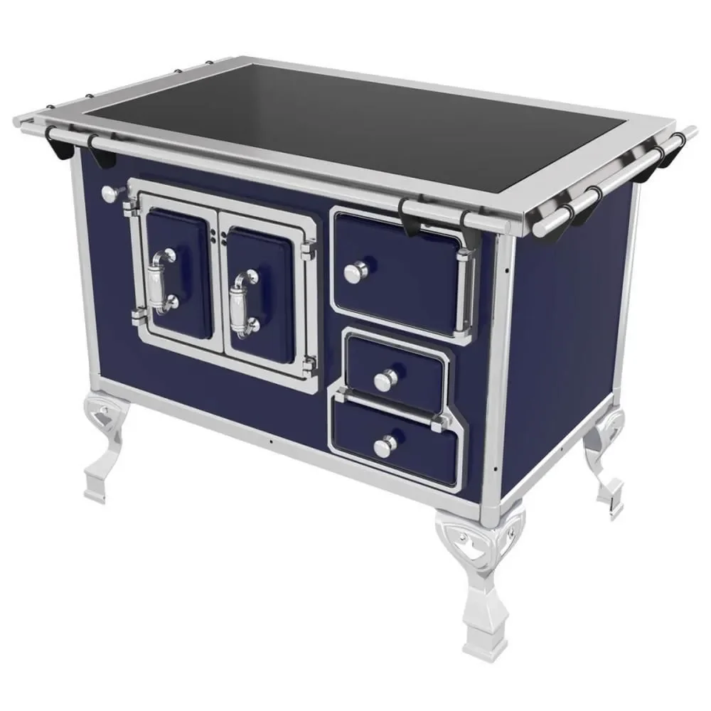Fogão a Lenha 4 Bocas Venâncio Tradicional No2 Vitroceramico Azul Mesa Vidro Temperado Azul