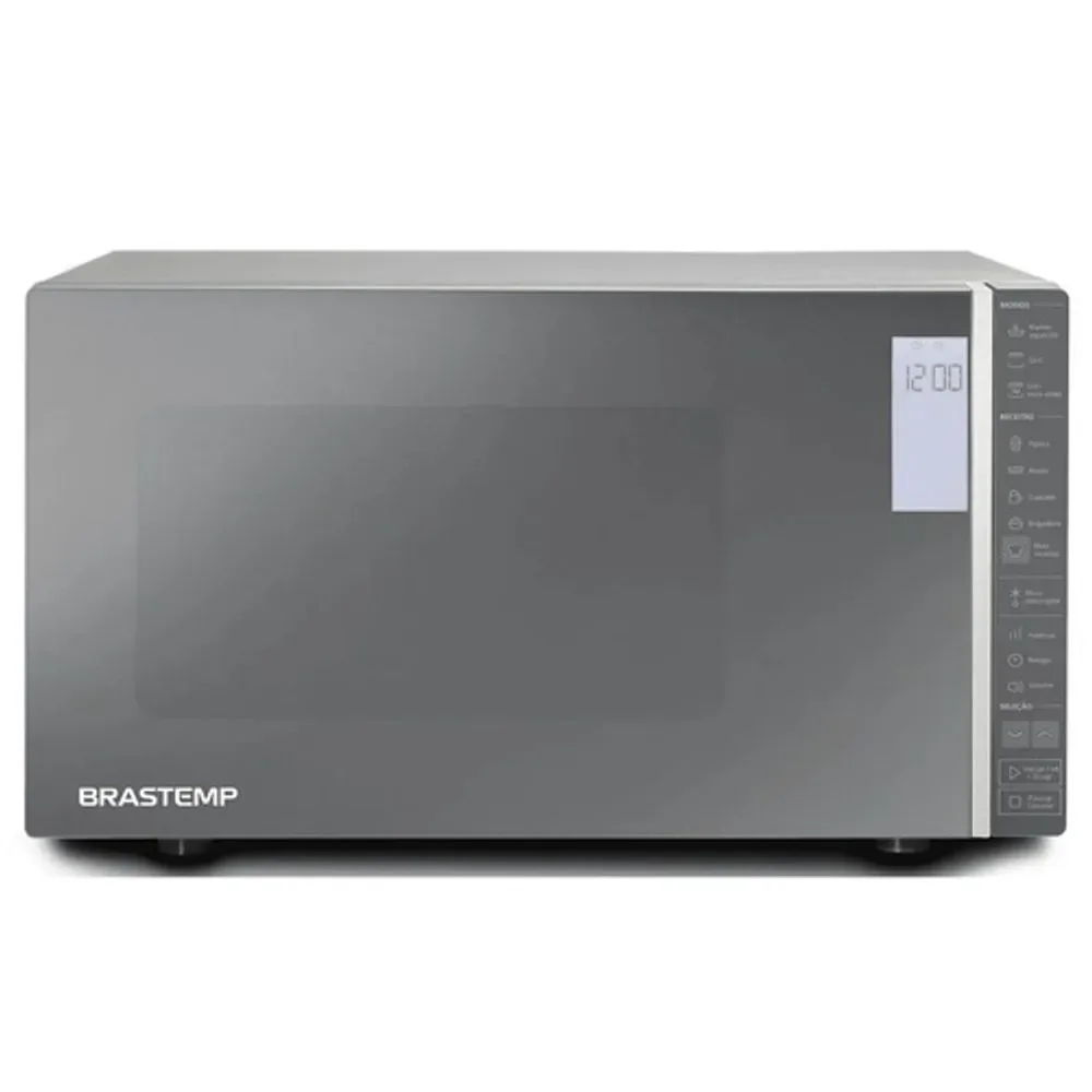 Micro-ondas de Bancada Brastemp BMG45ARBNA 32L Espelhado Grill Inox Cinza Painel Digital 220V