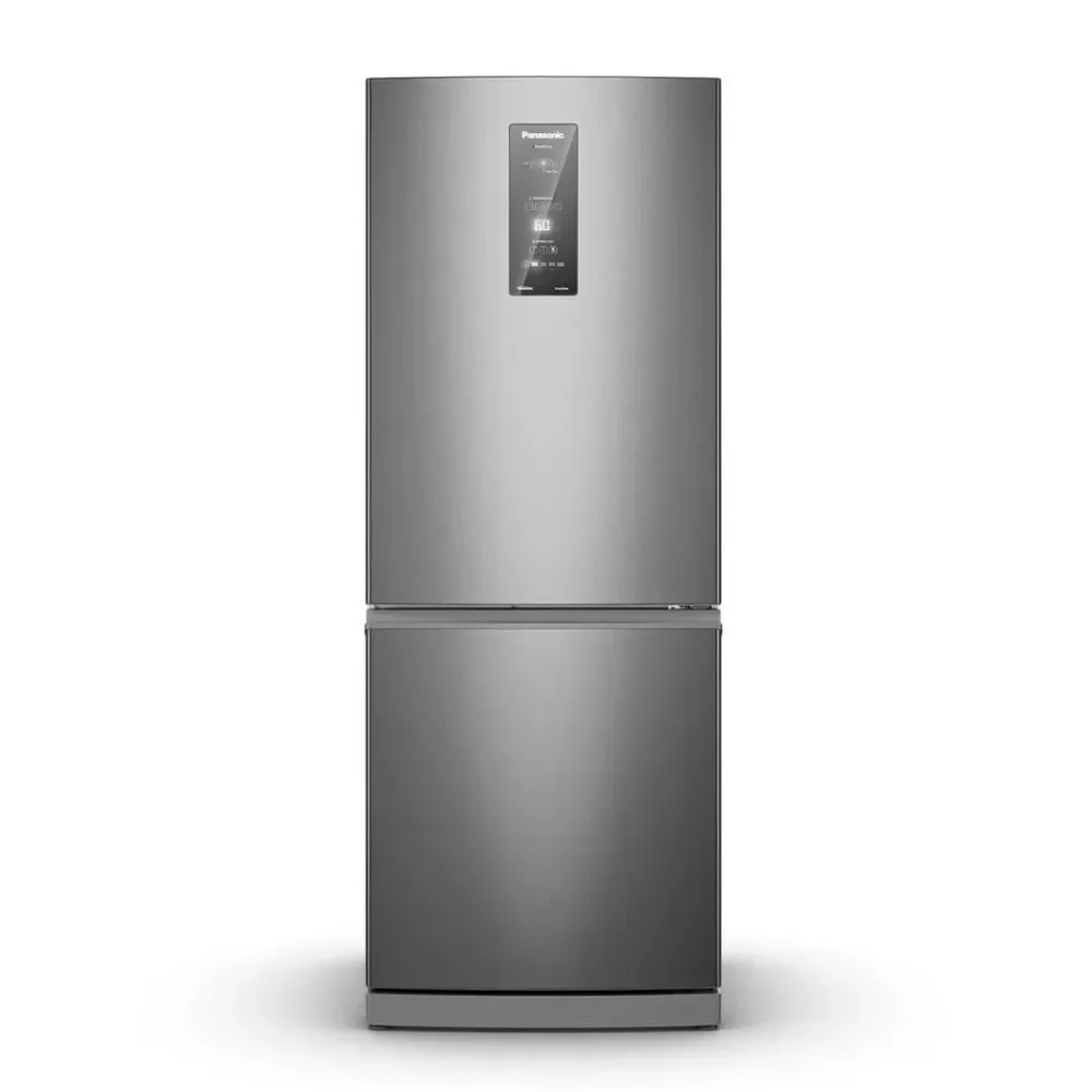 Geladeira Panasonic Duplex Frost Free Inverter 475L com Porta-Latas e Alarme Porta Aberta NR-BB64PV2XC Cinza Bivolt