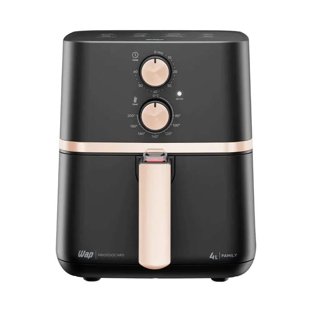 Fritadeira Air Fryer WAP Family 4L 1500W Antiaderente Greystone Preto e Cinza 220V