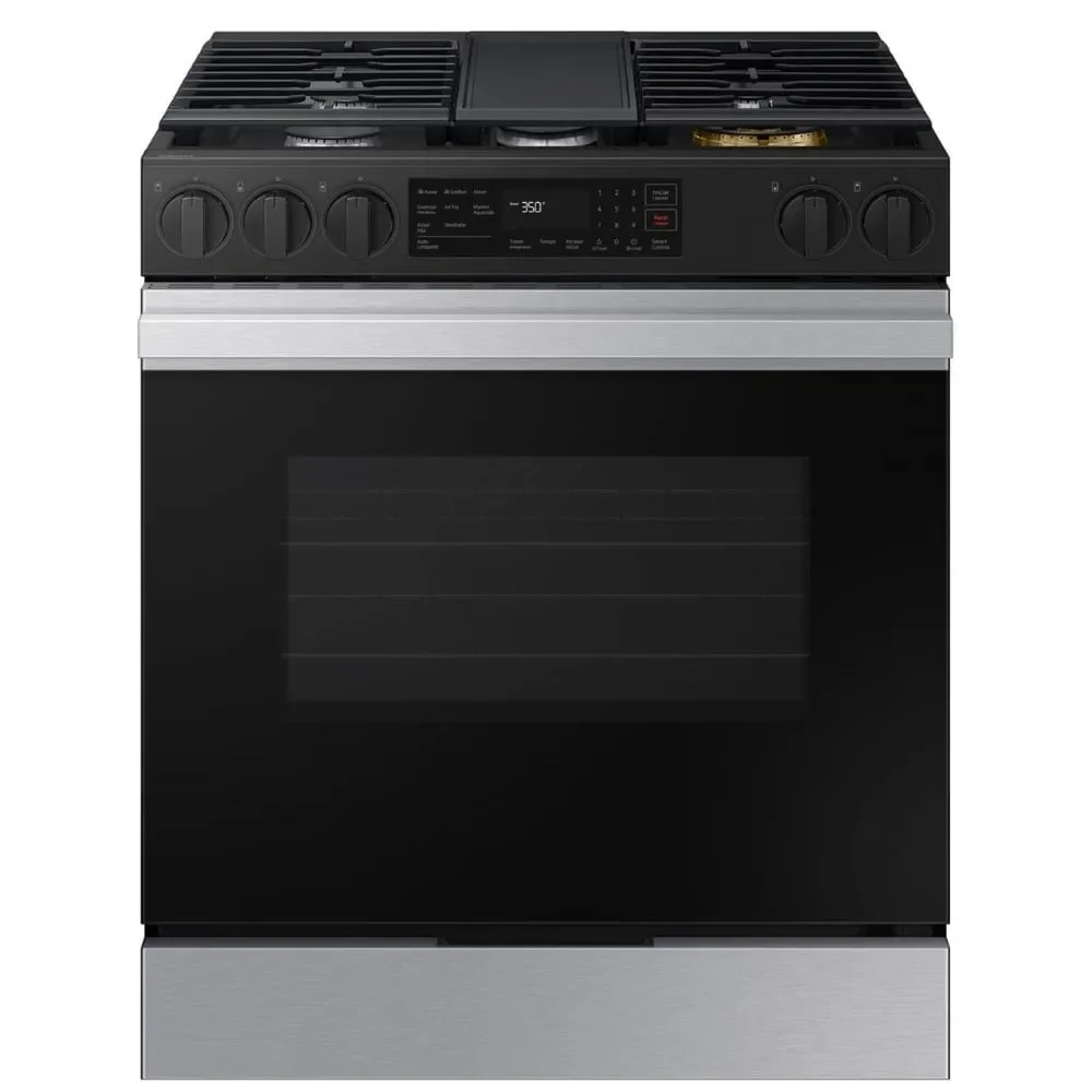 Fogão de Piso 5 Queimadores a Gás Samsung Série 3 Air Fry Forno 170L Preto Inox 110V NSG6DG8300SRAZ