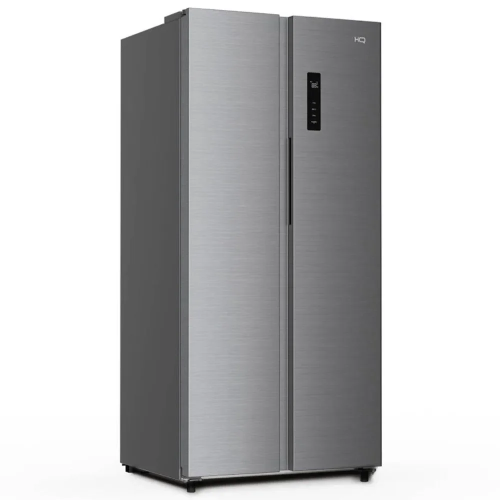 Geladeira HQ Side By Side Frost Free Inverter 480L com Fresh Zone e Multi Airflow HQ-480SBSFFK Inox 110V