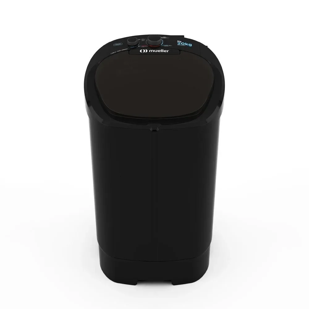 Tanquinho Mueller 6100006 20kg Lavadora Semiautomática com Lava Edredom e Reaproveitamento de Água Preto 220V