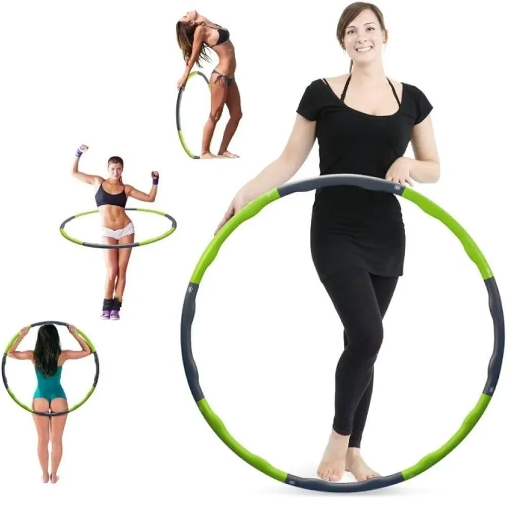 Bambolê Fitness Desmontável com Espuma e Estrutura Ondulada Ajustável 95cm Inox Yeet