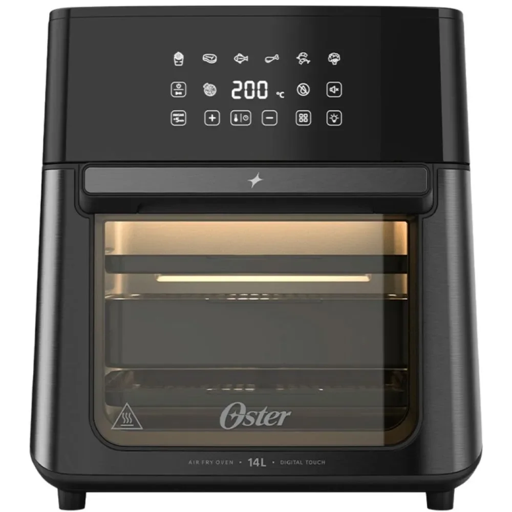 Fritadeira sem Óleo Oster Air Fryer Oven 14L 2000W Digital Touch 3 em 1 Preta 220V