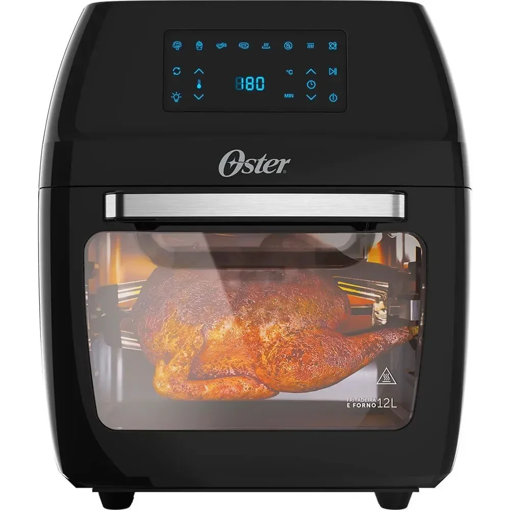 Fritadeira Air Fryer Oster OFRT780 Oven 3 em 1 Forno e Desidratador 12L 1800W Preto 110V