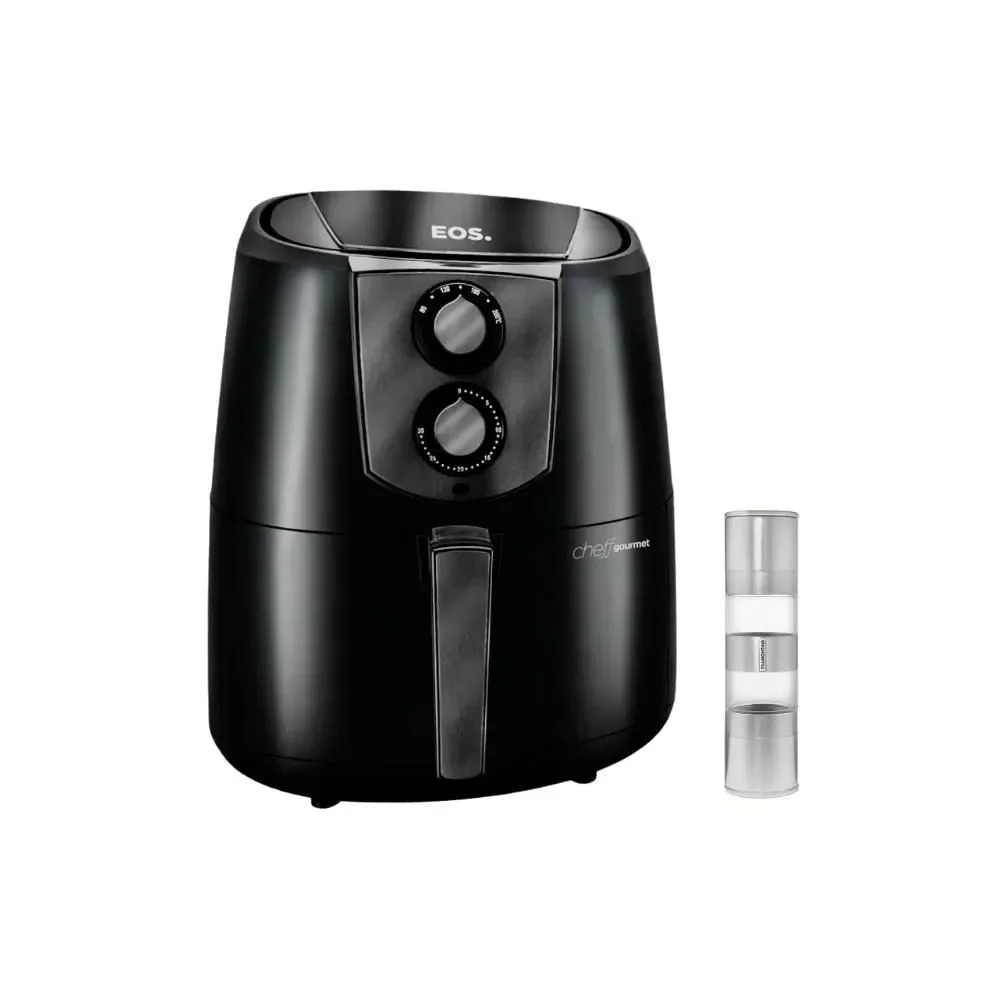 Fritadeira sem Óleo Air Fryer EOS EAF42T 4,2L 1500W Touch com Moedor de Sal e Pimenta Inox 110V