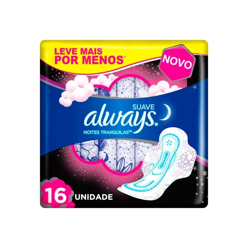 Absorvente Externo Noturno Anatômico Com Abas Cobertura Suave Odor Sto
