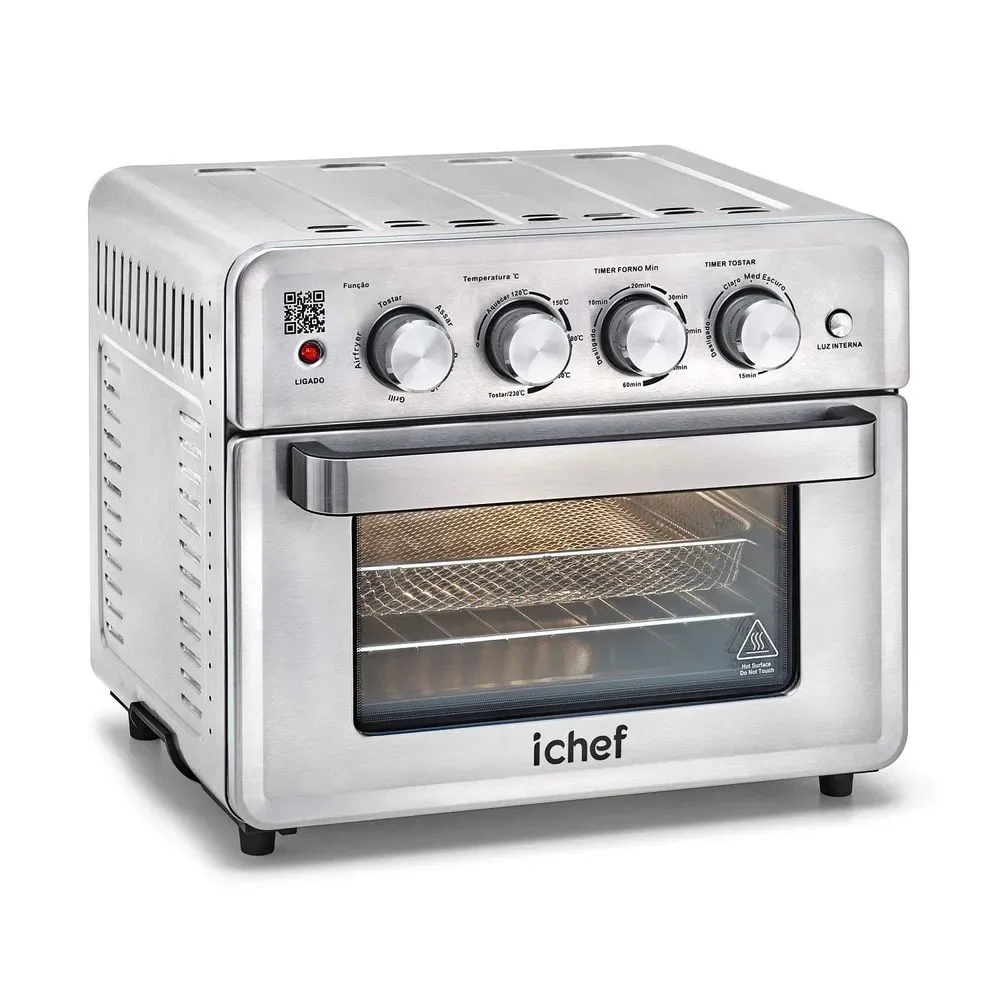 Forno e Air Fryer Ichef KMO26LI-KBE 26L com Cesta Removível Grelha Espeto e Timer Prata 220V